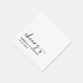 Elegant Modern Cheers Script Minimalistische bruil Servet (Hoek)