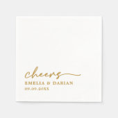 Elegant Modern Cheers Script Minimalistische bruil Servet (Voorkant)