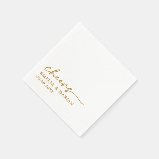 Elegant Modern Cheers Script Minimalistische bruil Servet (Hoek)