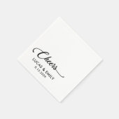 Elegant Modern Cheers Script Minimalistische bruil Servet (Hoek)