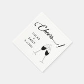 Elegant Modern Cheers Script Minimalistische bruil Servet (Hoek)
