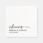 Elegant Modern Cheers Script Minimalistische bruil Servet (Voorkant)