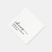 Elegant Modern Cheers Script Minimalistische bruil Servet (Hoek)
