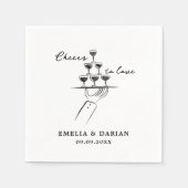 Elegant Modern Cheers to Love Minimalist Wedding N Servet (Voorkant)