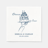 Elegant Modern Cheers to Love Minimalist Wedding N Servet (Voorkant)