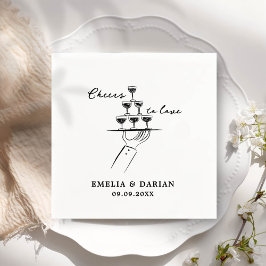 Elegant Modern Cheers to Love Minimalist Wedding N Servet