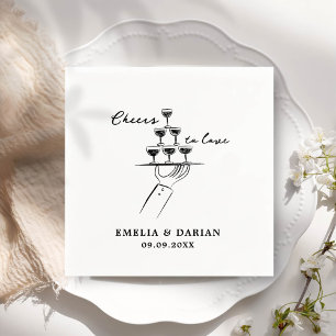 Elegant Modern Cheers to Love Minimalist Wedding N Servet