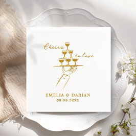 Elegant Modern Cheers to Love Minimalist Wedding N Servet