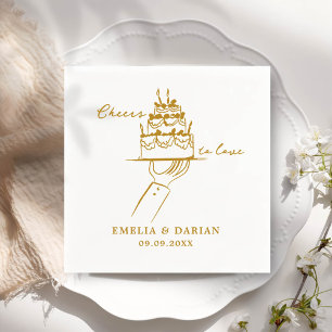 Elegant Modern Cheers to Love Minimalist Wedding N Servet