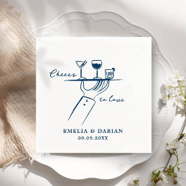 Elegant Modern Cheers to Love Minimalist Wedding N Servet
