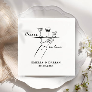 Elegant Modern Cheers to Love Minimalist Wedding N Servet