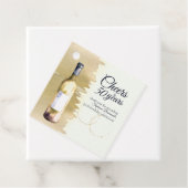 Elegant Modern Cheers White Wine 50th Birthday Bedankjes Labels (In situ)