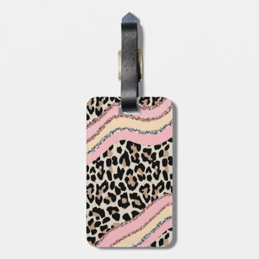 Elegant Modern Cheetah Bagagelabel (Achterkant verticaal)