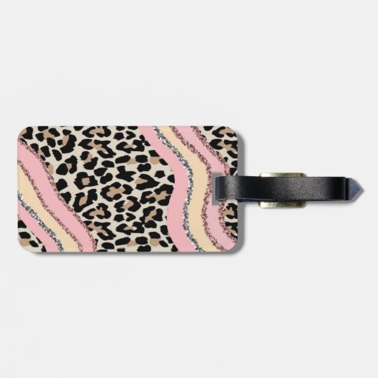 Elegant Modern Cheetah Bagagelabel (Achterkant horizontaal)