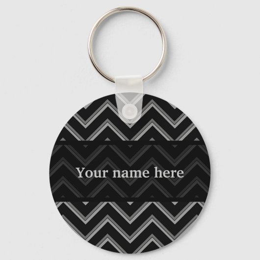 Elegant modern chevron-patroon sleutelhanger (Voorkant)