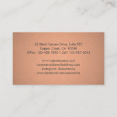 Elegant Modern Chevron Pattern Copper Faux Folie Visitekaartje (Achterkant)