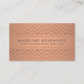 Elegant Modern Chevron Pattern Copper Faux Folie Visitekaartje (Voorkant)