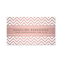 Elegant Modern Chevron Pink Rose Gold Faux Folie