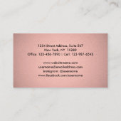 Elegant Modern Chevron Pink Rose Gold Faux Folie Visitekaartje (Achterkant)