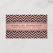 Elegant Modern Chevron Pink Rose Gold Faux Folie Visitekaartje (Voorkant)