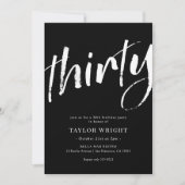 Elegant Modern Chic 30th Birthday Party Invitation Kaart (Voorkant)