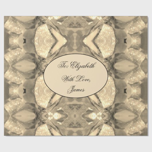 Elegant modern Chic Abstract Art Faux Gold Sparkle Cadeaupapier (Vlak)