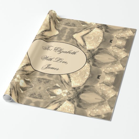 Elegant modern Chic Abstract Art Faux Gold Sparkle Cadeaupapier (Uitgerold)