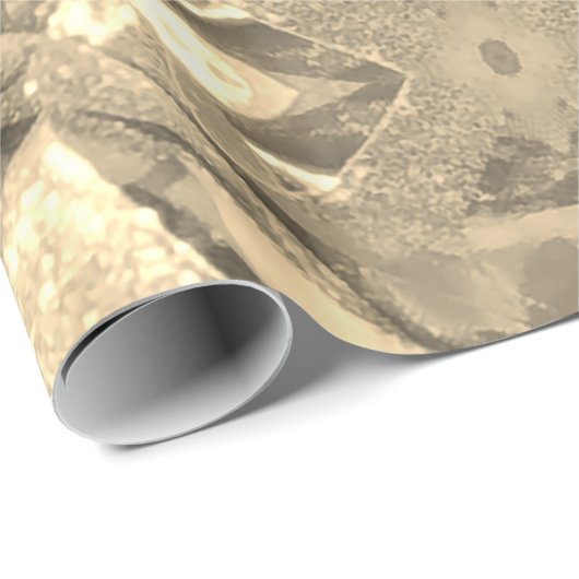 Elegant modern Chic Abstract Art Faux Gold Sparkle Cadeaupapier (Rol Hoek)