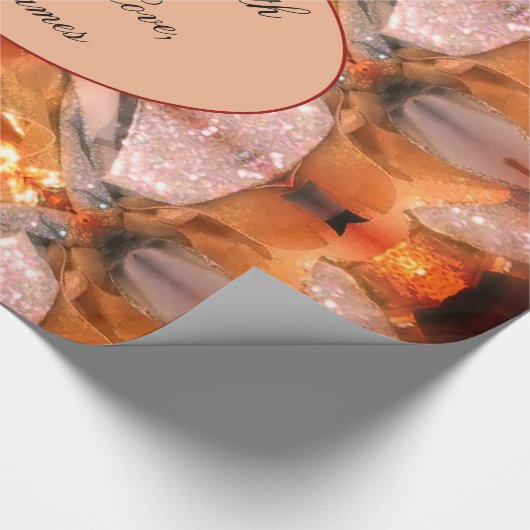 Elegant modern Chic Abstract Art Red Brown Cadeaupapier (Hoek)