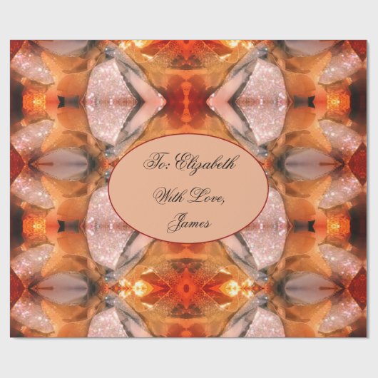 Elegant modern Chic Abstract Art Red Brown Cadeaupapier (Vlak)