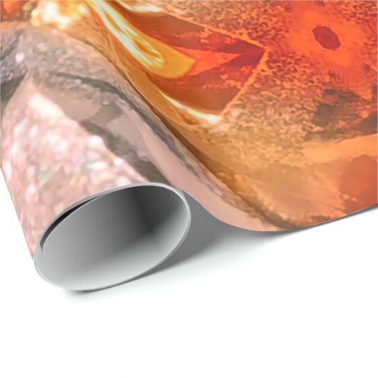 Elegant modern Chic Abstract Art Red Brown Cadeaupapier (Rol Hoek)