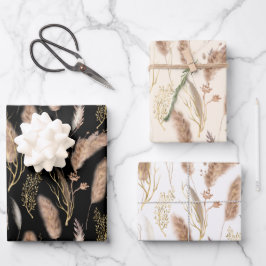 Elegant modern Chic Beige Pampas Grass Patroon Inpakpapier Vel
