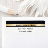 Elegant modern chic black white and gold bruiloft etiket (Insitu)