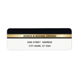 Elegant modern chic black white and gold bruiloft etiket