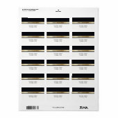 Elegant modern chic black white and gold bruiloft etiket (Full Sheet)