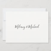 Elegant modern chic black white and gold bruiloft kaart (Achterkant)