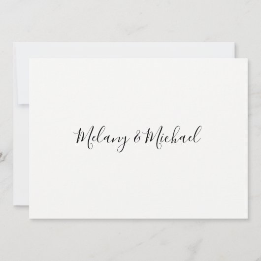 Elegant modern chic black white and gold bruiloft kaart (Achterkant)