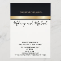 Elegant modern chic black white and gold bruiloft