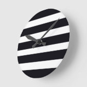 Elegant modern Chic BLACK & WHITE STRIPES Ronde Klok (Hoek)