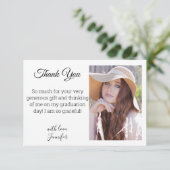 Elegant modern chic dank u afstuderen foto kaart (Staand voorkant)