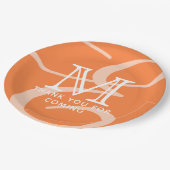 Elegant modern Chic Double Monogram Dank u Papieren Bordje (Gekanteld)