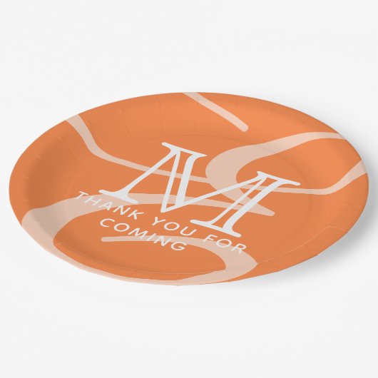 Elegant modern Chic Double Monogram Dank u Papieren Bordje (Gekanteld)