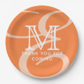 Elegant modern Chic Double Monogram Dank u Papieren Bordje (Voorkant)