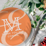 Elegant modern Chic Double Monogram Dank u Papieren Bordje<br><div class="desc">Dit eenvoudige en moderne ontwerp bestaat uit serif en sans serif typografie. Ideaal voor feestjes.</div>