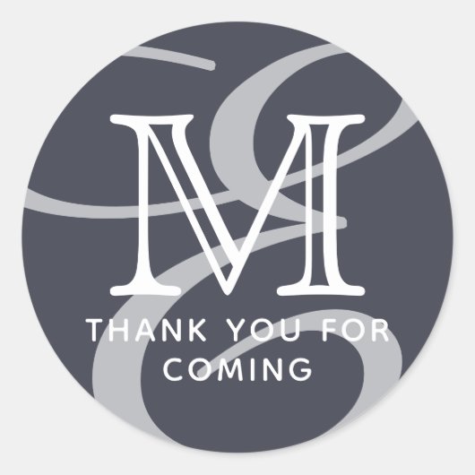 Elegant modern Chic Double Monogram Dank u Ronde Sticker (Voorkant)