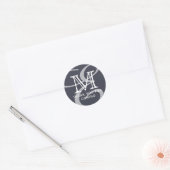 Elegant modern Chic Double Monogram Dank u Ronde Sticker (Envelop)