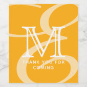 Elegant modern Chic Double Monogram Dank u Wijn Etiket (Enkel label)