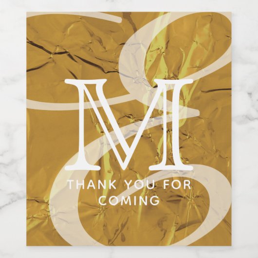 Elegant modern Chic Double Monogram Gold Hartelijk Wijn Etiket (Enkel label)