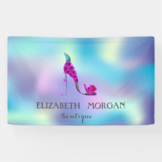 Elegant modern Chic Flowers High Holographic Spandoek (Horizontaal)
