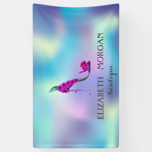 Elegant modern Chic Flowers High Holographic Spandoek (Verticaal)
